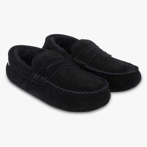 Mens Quentin Sheepskin Slipper  Black Extra Image 1